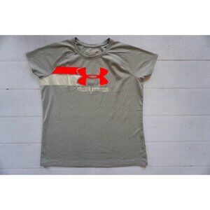 Under Armour Girl’s Gray Heatgear Short Sleeve Shirt - Size XL